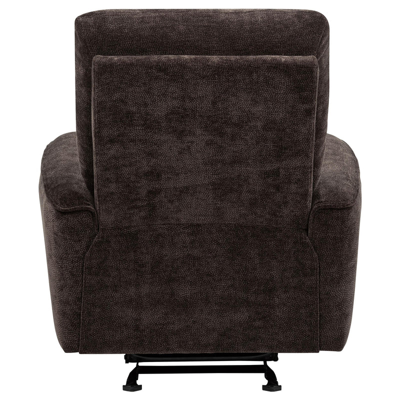Navarro Chenille Upholstered Glider Recliner Dark Brown - 609573