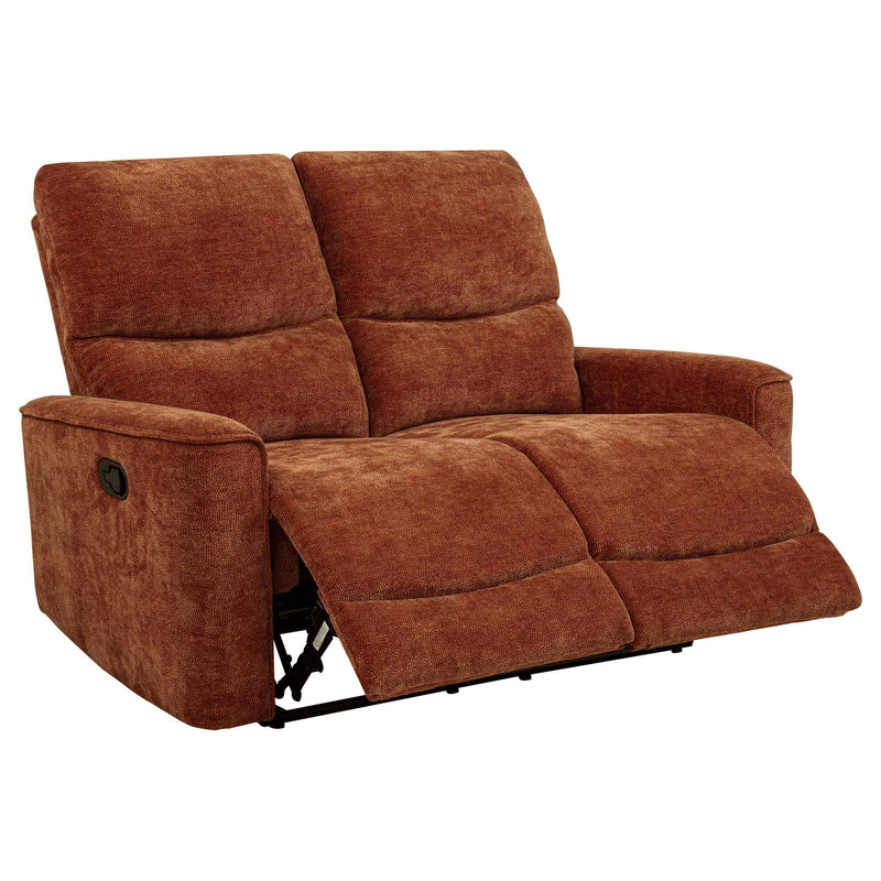 Navarro Chenille Upholstered Reclining Loveseat Burnt Orange - 609575
