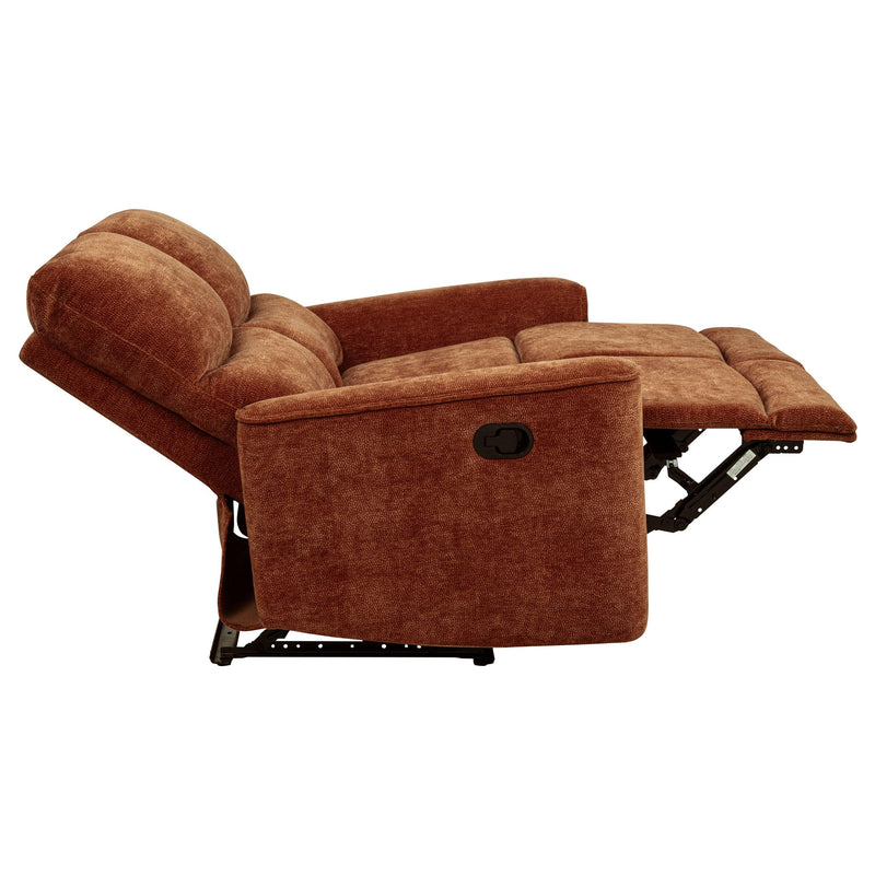 Navarro Chenille Upholstered Reclining Loveseat Burnt Orange - 609575