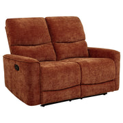 Navarro Chenille Upholstered Reclining Loveseat Burnt Orange - 609575