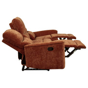 Navarro Chenille Upholstered Reclining Sofa Burnt Orange - 609574