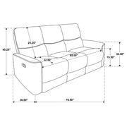 Navarro Chenille Upholstered Reclining Sofa Burnt Orange - 609574