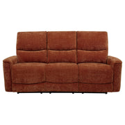 Navarro Chenille Upholstered Reclining Sofa Burnt Orange - 609574