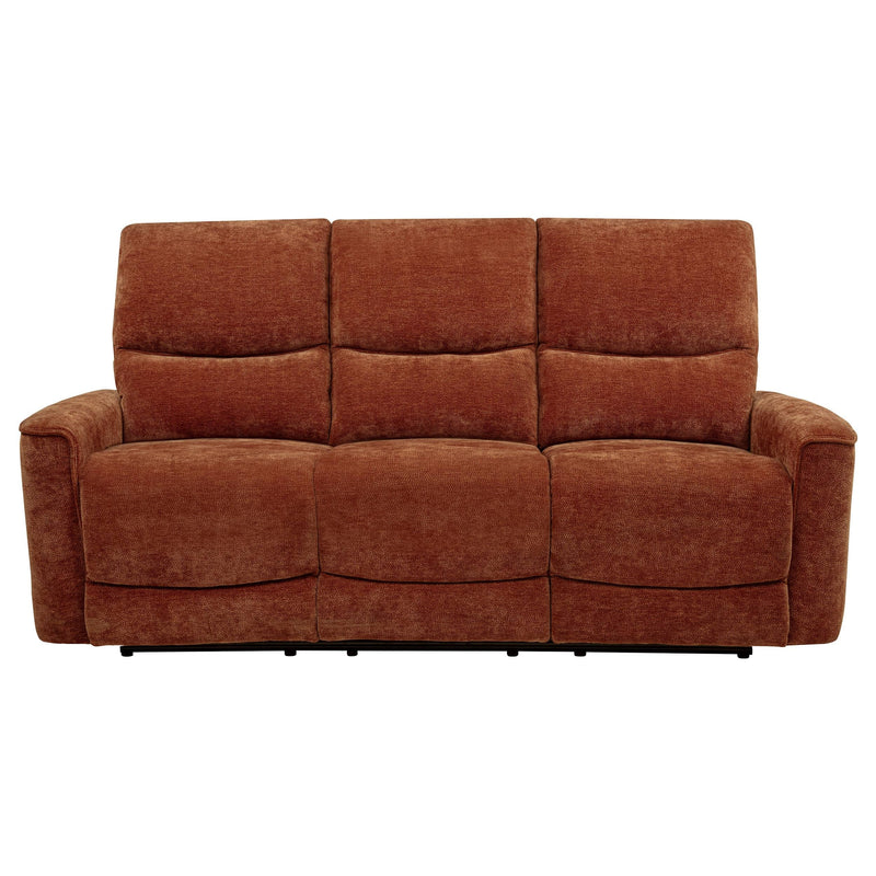 Navarro Chenille Upholstered Reclining Sofa Burnt Orange - 609574