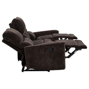 Navarro Chenille Upholstered Reclining Sofa Dark Brown - 609571