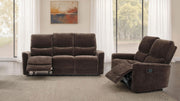 Navarro Chenille Upholstered Reclining Sofa Dark Brown - 609571