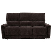 Navarro Chenille Upholstered Reclining Sofa Dark Brown - 609571