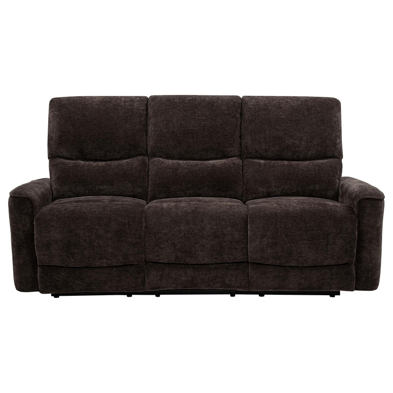 Navarro Chenille Upholstered Reclining Sofa Dark Brown - 609571