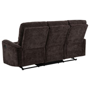 Navarro Chenille Upholstered Reclining Sofa Dark Brown - 609571