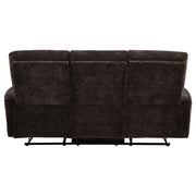 Navarro Chenille Upholstered Reclining Sofa Dark Brown - 609571