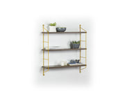 Neelix Triple Shelf in Walnut-Yellow - 760-NEE-MT191102