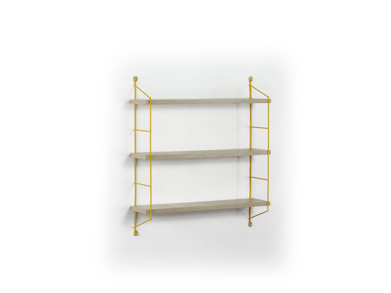 Neelix Triple Shelf in Walnut-Yellow - 760-NEE-MT191102