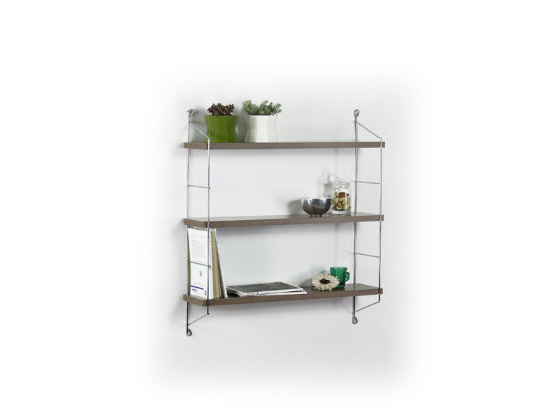 Neelix Triple Shelf in Walnut-Yellow - 760-NEE-MT191102