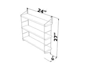 Neelix Triple Shelf in Walnut-Yellow - 760-NEE-MT191102