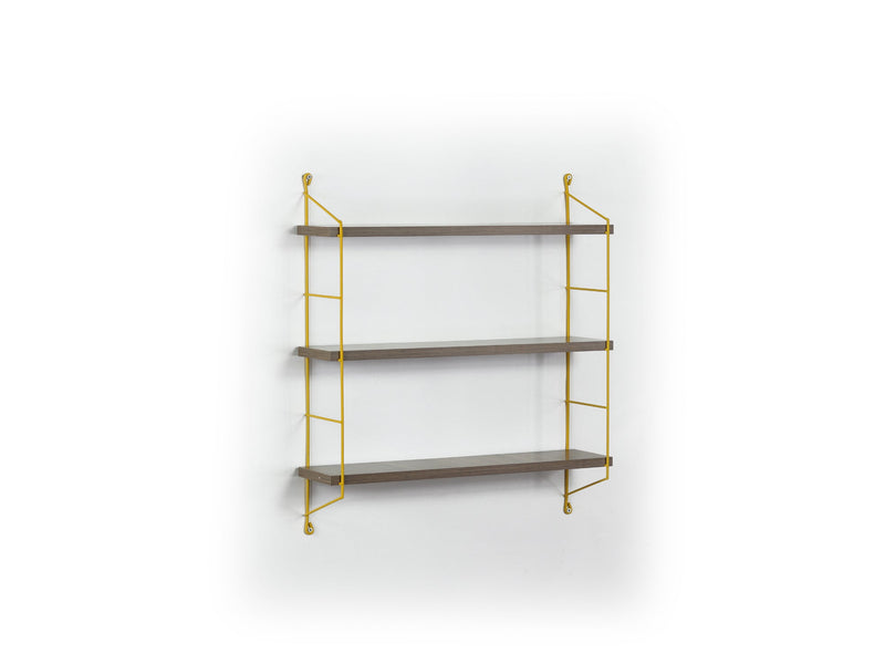 Neelix Triple Shelf in Walnut-Yellow - 760-NEE-MT191102