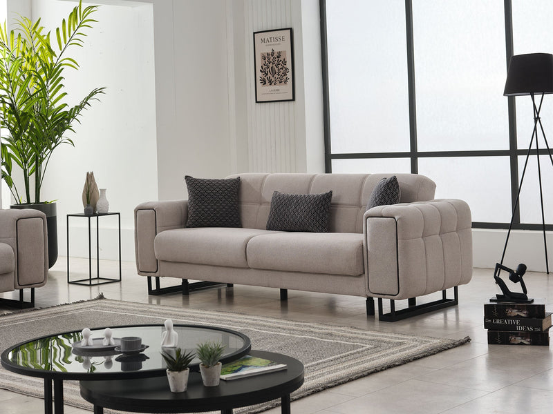 Nero 3-pieces (Sofa & Loveseat & Chair) Livingroom Set Light Grey in Light Grey - 101-NER-GIR02-321