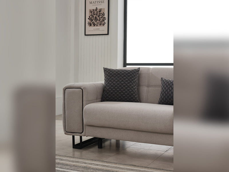 Nero Convertible Loveseat Light Grey in Light Grey - 101-NER-GIR02-2