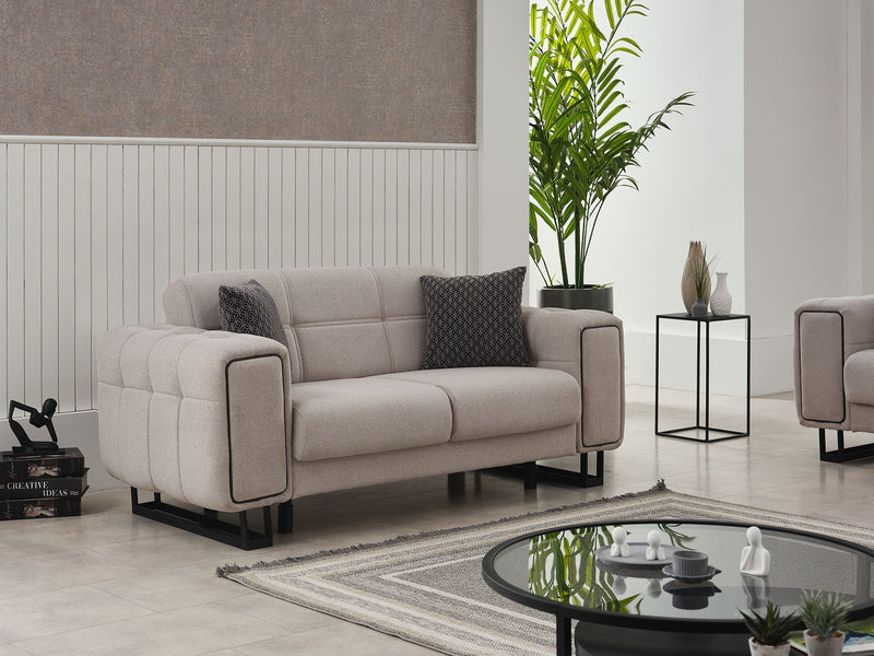 Nero Convertible Loveseat Light Grey in Light Grey - 101-NER-GIR02-2