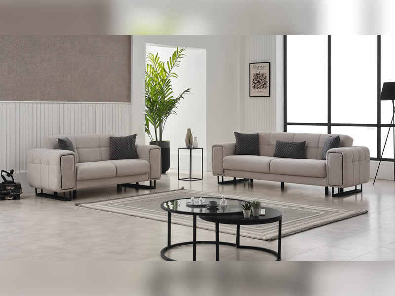 Nero Convertible Loveseat Light Grey in Light Grey - 101-NER-GIR02-2