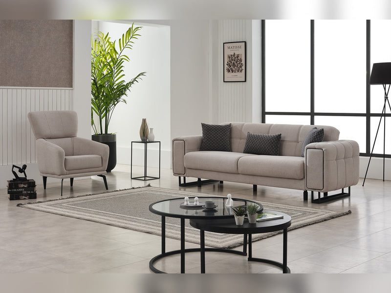 Nero Convertible Sofa Light Grey in Light Grey - 101-NER-GIR02-3