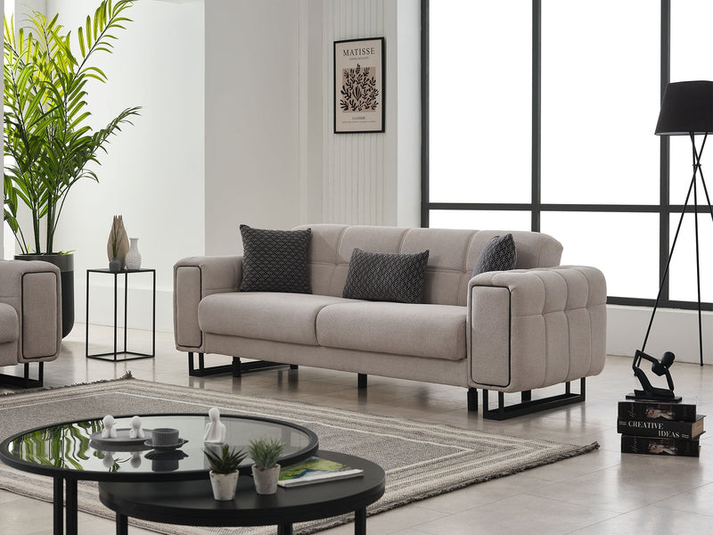 Nero Convertible Sofa Light Grey in Light Grey - 101-NER-GIR02-3