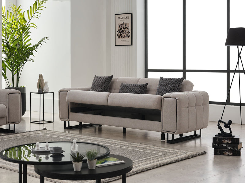 Nero Convertible Sofa Light Grey in Light Grey - 101-NER-GIR02-3