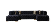 Neva Black Velvet Double Chaise Sectional - DMV FurnitureSectional