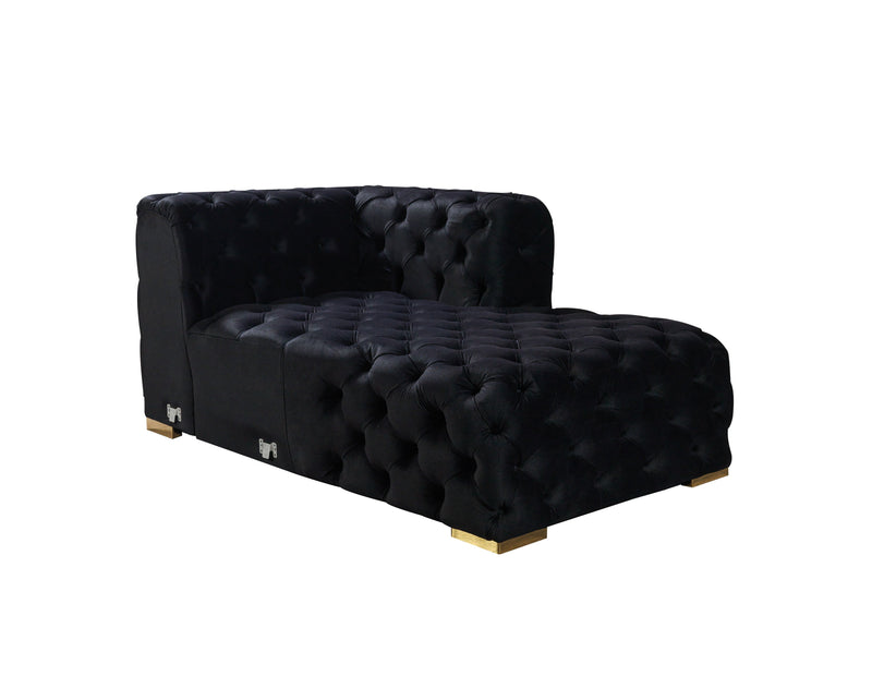 Neva Black Velvet Double Chaise Sectional - DMV FurnitureSectional