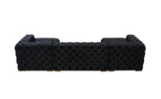 Neva Black Velvet Double Chaise Sectional - DMV FurnitureSectional