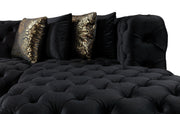 Neva Black Velvet Double Chaise Sectional - DMV FurnitureSectional