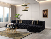 Neva Black Velvet Double Chaise Sectional - DMV FurnitureSectional