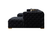 Neva Black Velvet Double Chaise Sectional - DMV FurnitureSectional