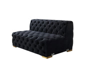 Neva Black Velvet Double Chaise Sectional - DMV FurnitureSectional