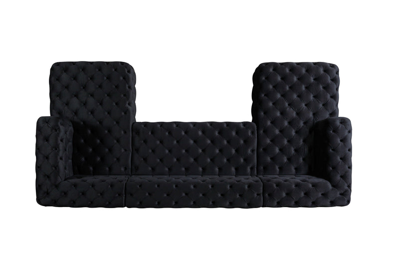 Neva Black Velvet Double Chaise Sectional - DMV FurnitureSectional