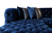 Neva Blue Velvet Double Chaise 138" Sectional [ETA: 8/23] - DMV FurnitureSectional
