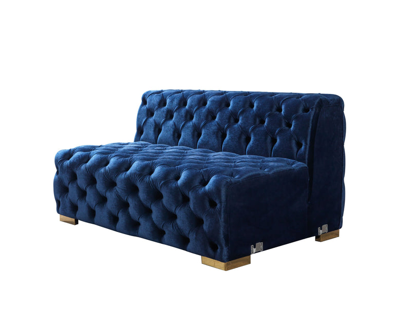 Neva Blue Velvet Double Chaise 138" Sectional [ETA: 8/23] - DMV FurnitureSectional