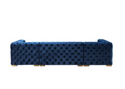 Neva Blue Velvet Double Chaise 138" Sectional [ETA: 8/23] - DMV FurnitureSectional