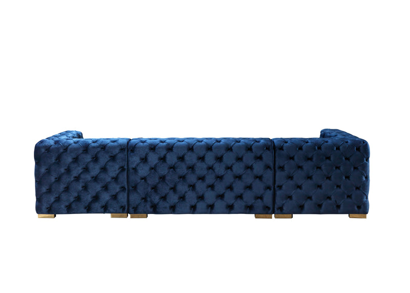 Neva Blue Velvet Double Chaise 138" Sectional [ETA: 8/23] - DMV FurnitureSectional