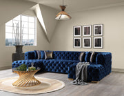 Neva Blue Velvet Double Chaise 138" Sectional [ETA: 8/23] - DMV FurnitureSectional