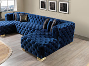 Neva Blue Velvet Double Chaise 138" Sectional [ETA: 8/23] - DMV FurnitureSectional