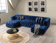 Neva Blue Velvet Double Chaise 138" Sectional [ETA: 8/23] - DMV FurnitureSectional