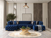Neva Blue Velvet Double Chaise 138" Sectional [ETA: 8/23] - DMV FurnitureSectional
