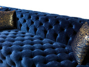 Neva Blue Velvet Double Chaise 138" Sectional [ETA: 8/23] - DMV FurnitureSectional