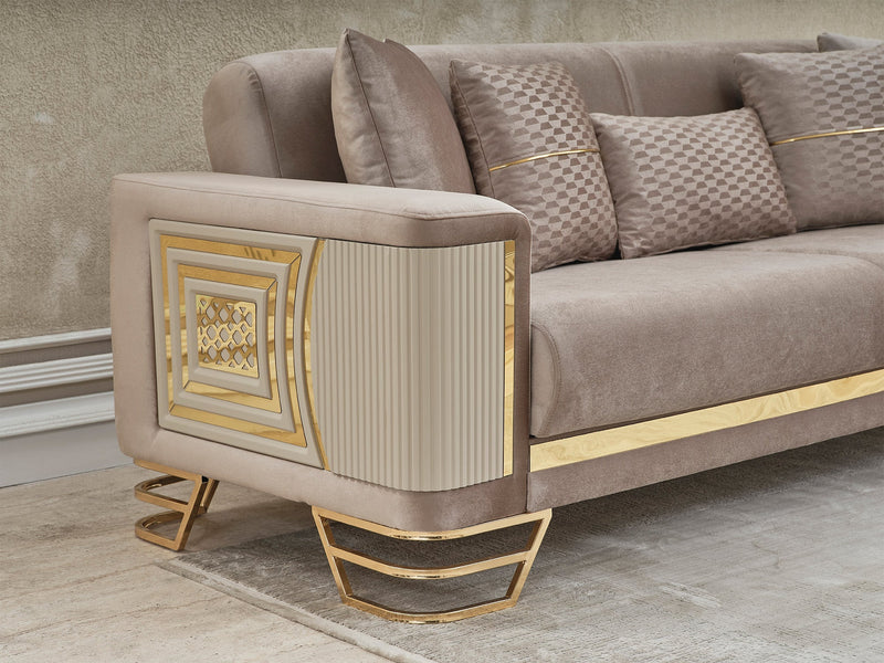 Neva Convertible Sofa in Light Grey - 200-SER-NEV-VELVET938-3