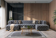 Neva Gray Velvet Double Chaise Sectional - DMV FurnitureSectional