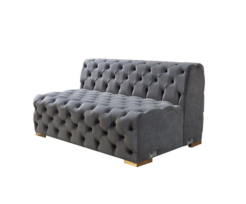 Neva Gray Velvet Double Chaise Sectional - DMV FurnitureSectional