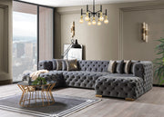 Neva Gray Velvet Double Chaise Sectional - DMV FurnitureSectional