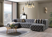 Neva Gray Velvet Double Chaise Sectional - DMV FurnitureSectional