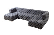 Neva Gray Velvet Double Chaise Sectional - DMV FurnitureSectional