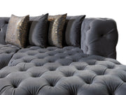 Neva Gray Velvet Double Chaise Sectional - DMV FurnitureSectional